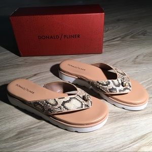 Donald Pliner Patent Snake Print Platform Sandals